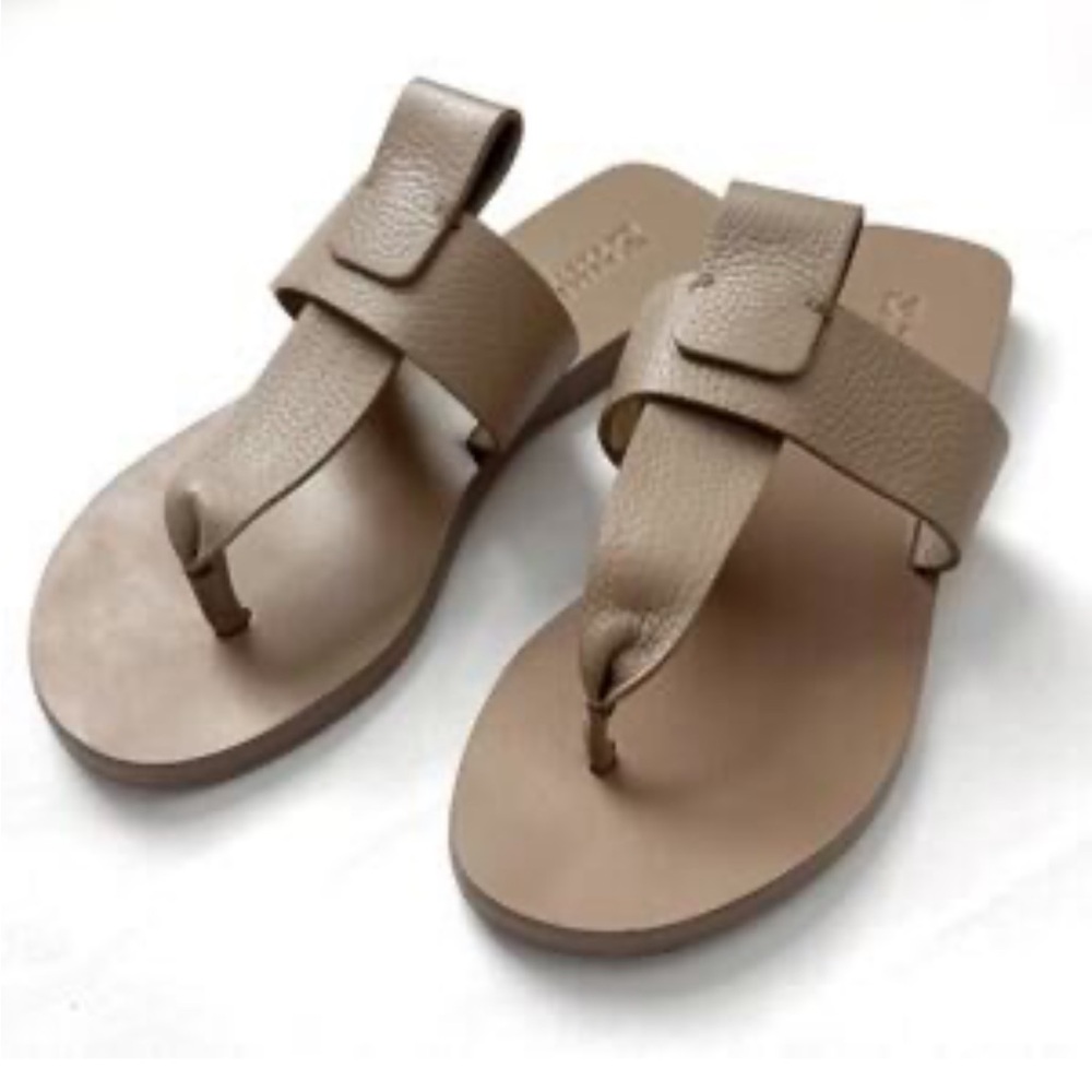 MERCEDES CASTILLO Beige Leather Flats